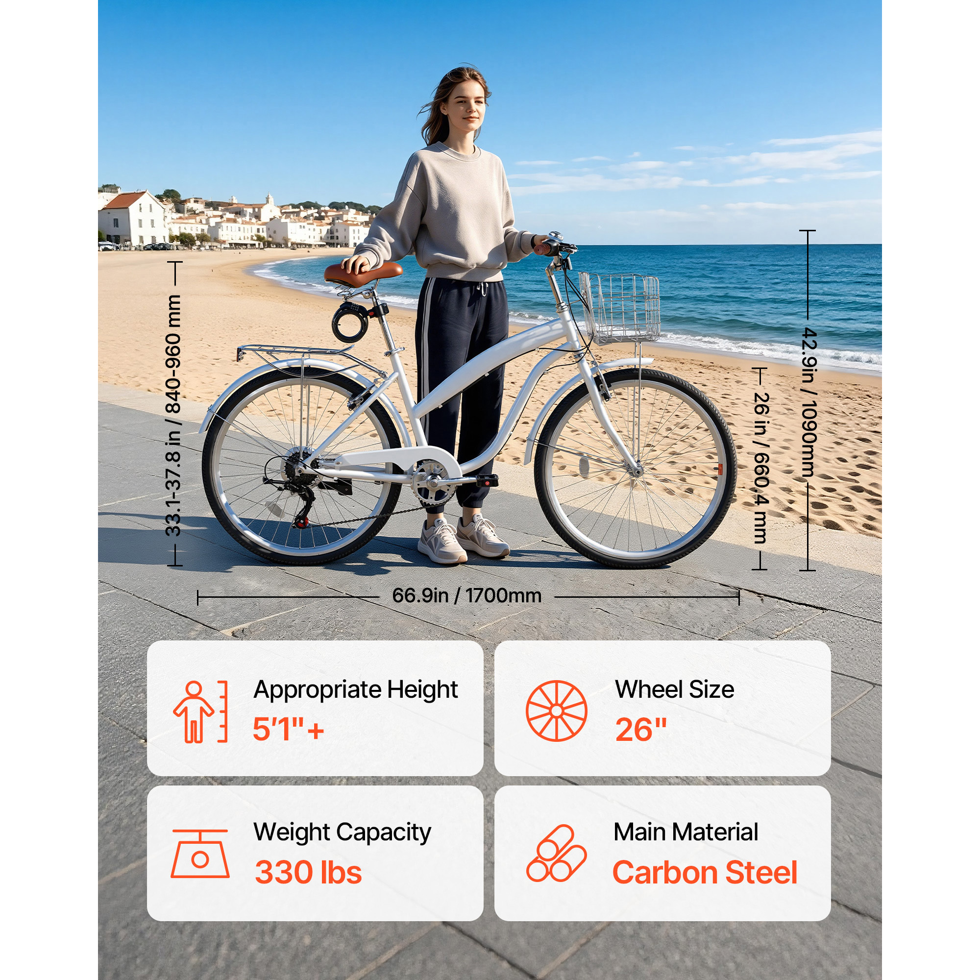 Women Bike, 26 In Beach Cruiser Bike